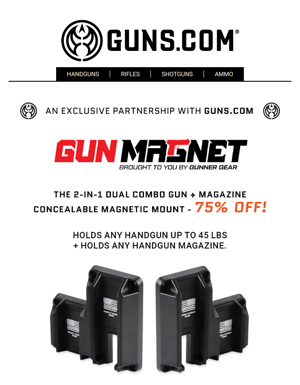 Introducing: The 2-in-1 Gun + Mag Combo DUAL Magnetic Mount - 75% OFF!
