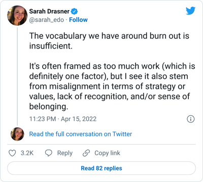 Sarah Dresner tweet