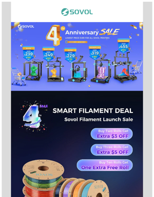 Sovol 4th Anniversary Sale Lowest Price Last 12 Hours!
