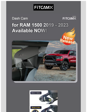 FITCAMX Dash Cam For RAM 1500 Model A New Arrival!