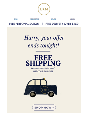 Hurry, FREE DELIVERY Ends Tonight! 🚀