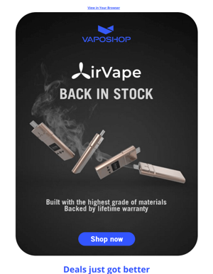 Back In Stock - AirVape Vaporizers 💨