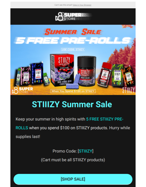 STIIIZY Summer Sale: Every $100 Spent Get A FREE 5 Pack Of Pre-rolls