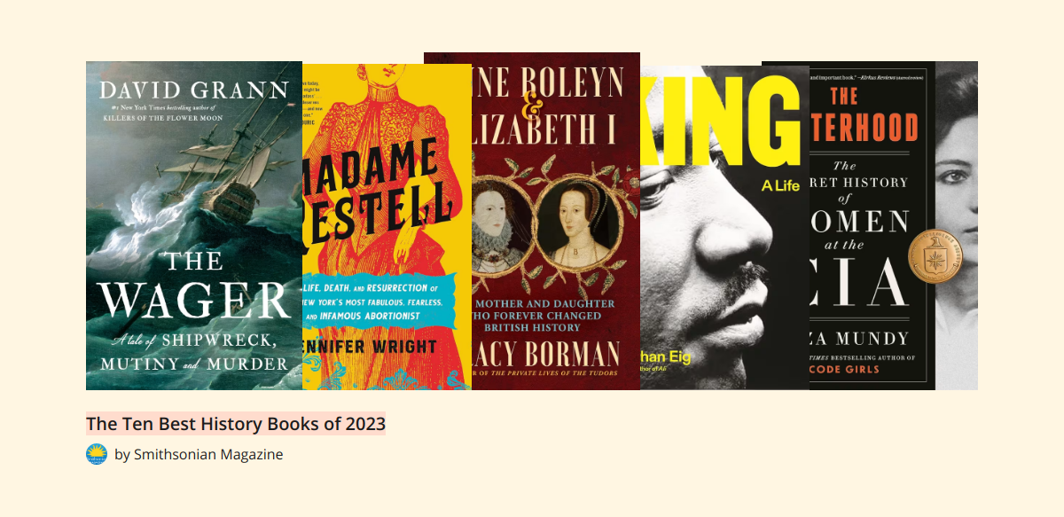 The Ten Best History Books Of 2023 | Booklisti