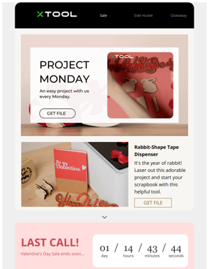 😍 Hey , Project Monday! Free Engraving File And Valentine's Deals Inside >
