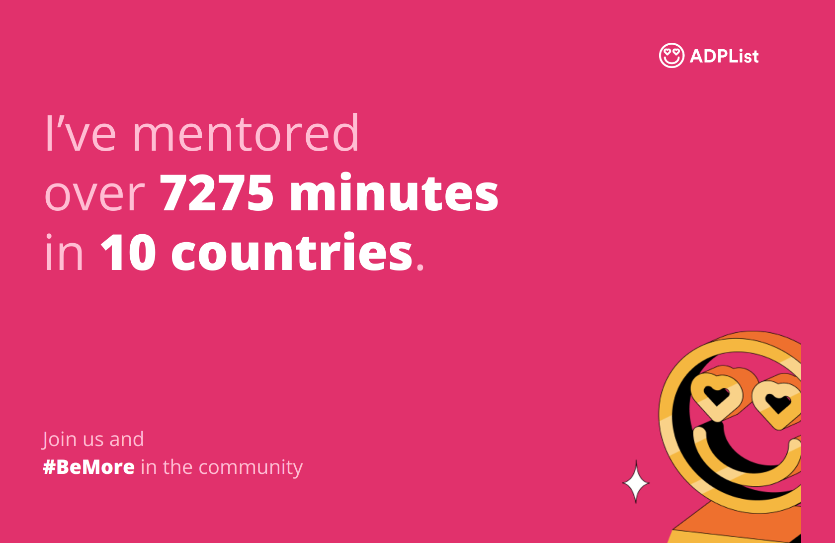 Mentoring Stats - 7275 minutes in 10 countries