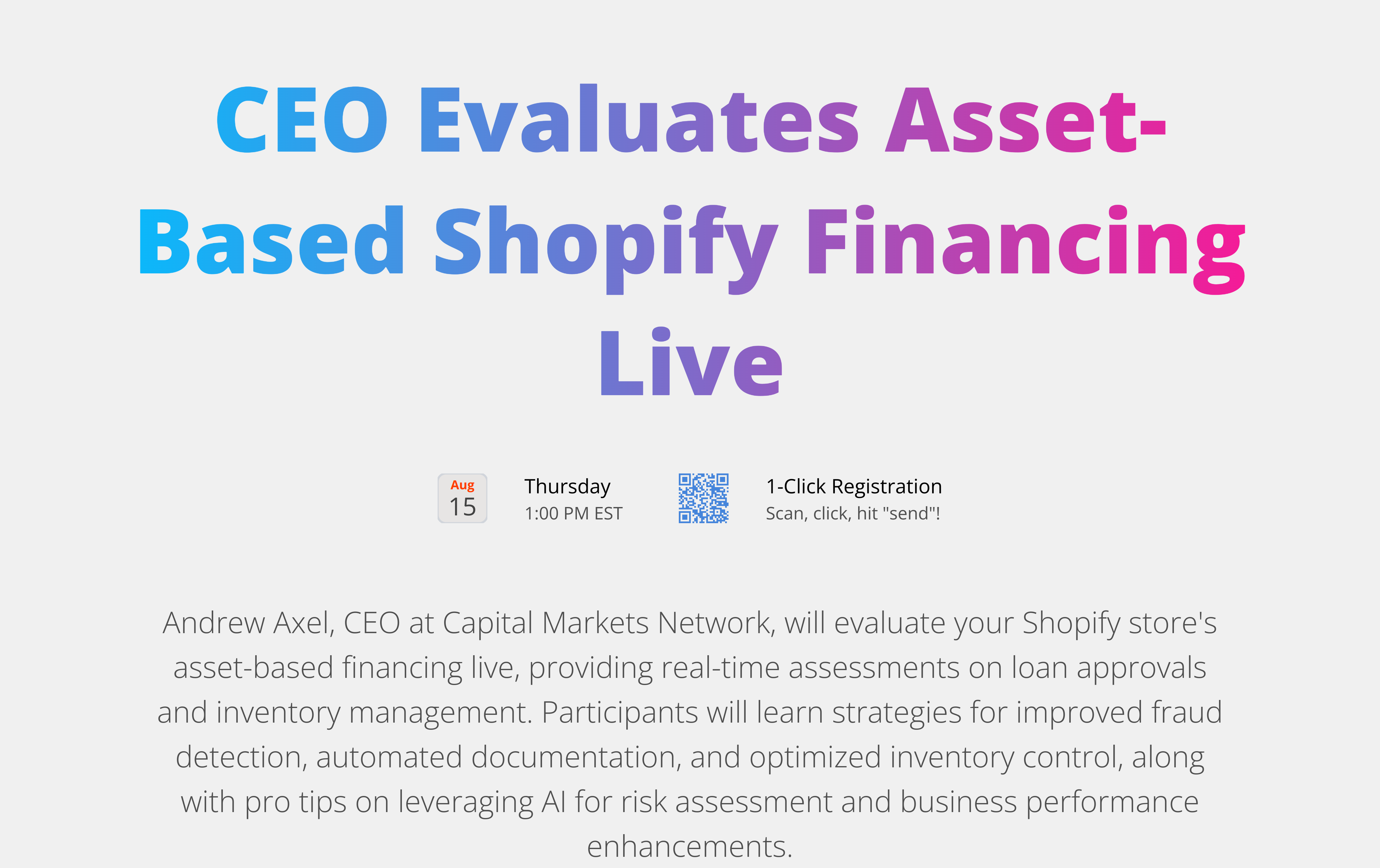 CEO Evaluates Shopify Finance Live