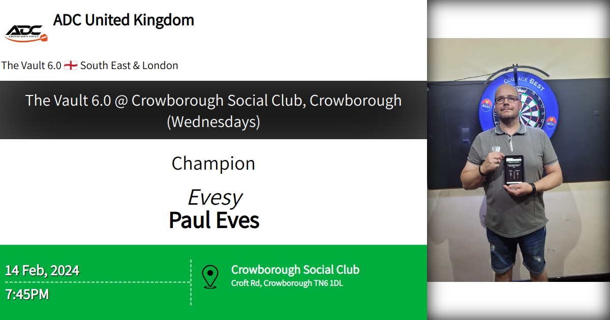 The Vault 6.0 @ Crowborough Social Club, Crowborough (Wednesdays)