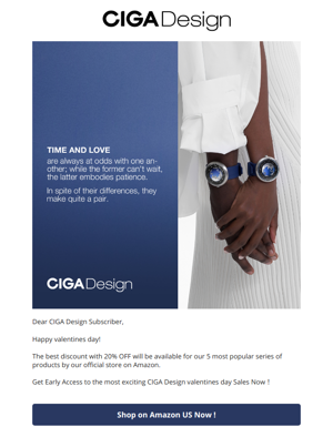 CIGA Design Amazon Valentines Sale Ongoing