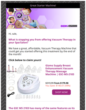 Sale, What Is Stopping You From Offering Vacuum Therapy In Your Spa/Salon?