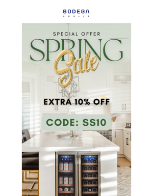 🌱Spring Sale! Extra 10% Off For Wine And Beverage Coolers!