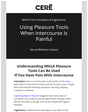 Using Pleasure Tools When Intercourse Is Painful