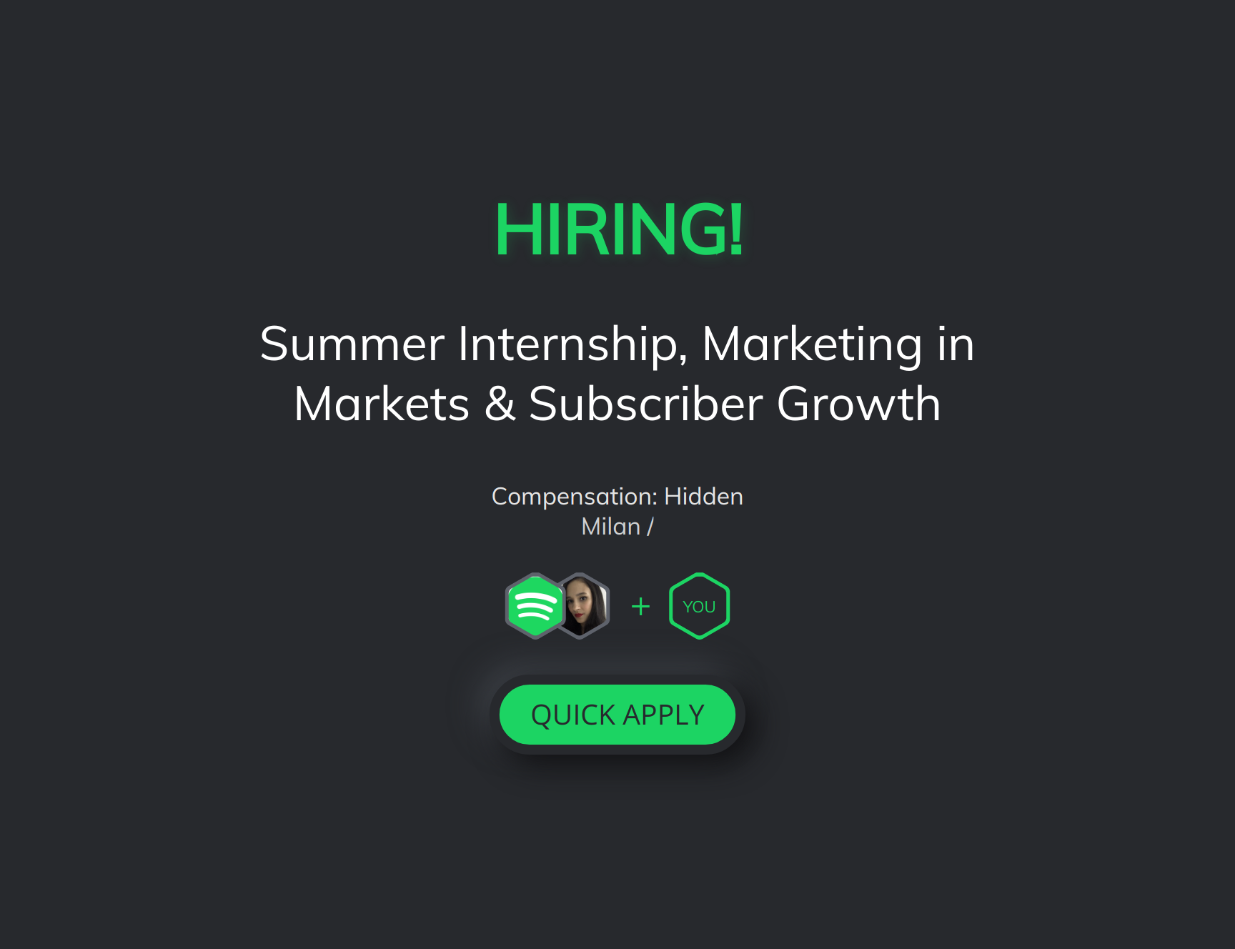 Summer Internship, Marketing in Markets & Subscriber Growth at Spotify