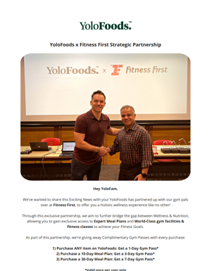 🟢 YoloFoods X Fitness First Now LIVE