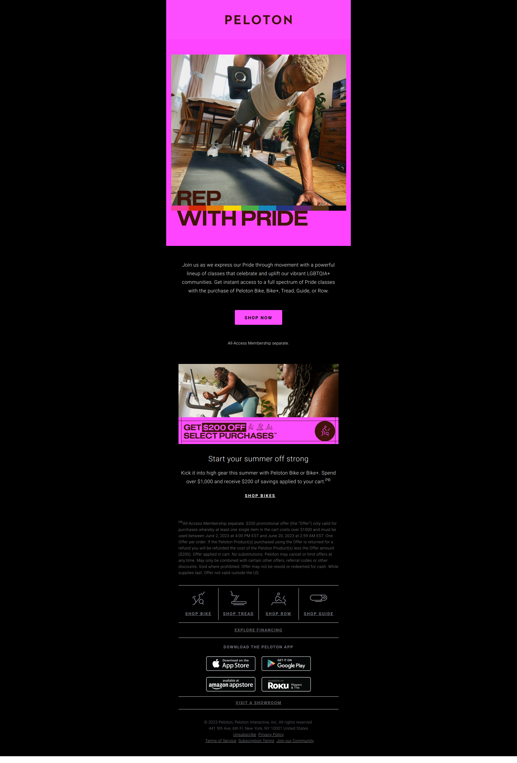 Power up your Pride with Peloton - Peloton Newsletter