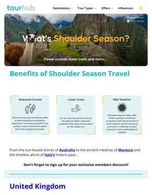 Great Benefits With Shoulder Season Tours!