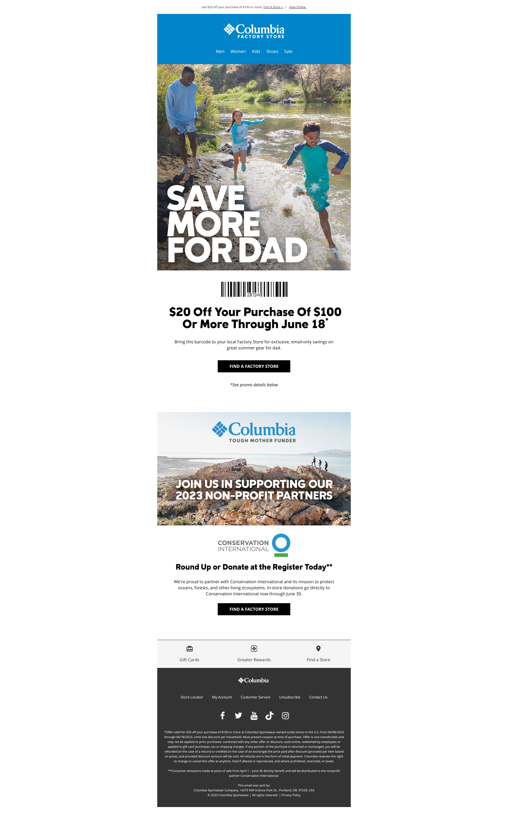 Factory Stores: Exclusive Father's Day offer inside! - Columbia Factory Stores Newsletter