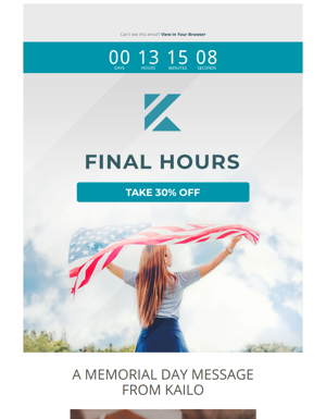 Final Day To Enjoy 30% Off