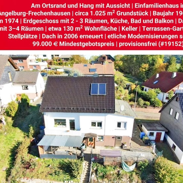 ++ KRAG Immobilien ++ am Ortsrand mit Aussicht ++ Hanggarten, Balkon, Garage & Pellet-Heizung ++ (35719 Angelburg)