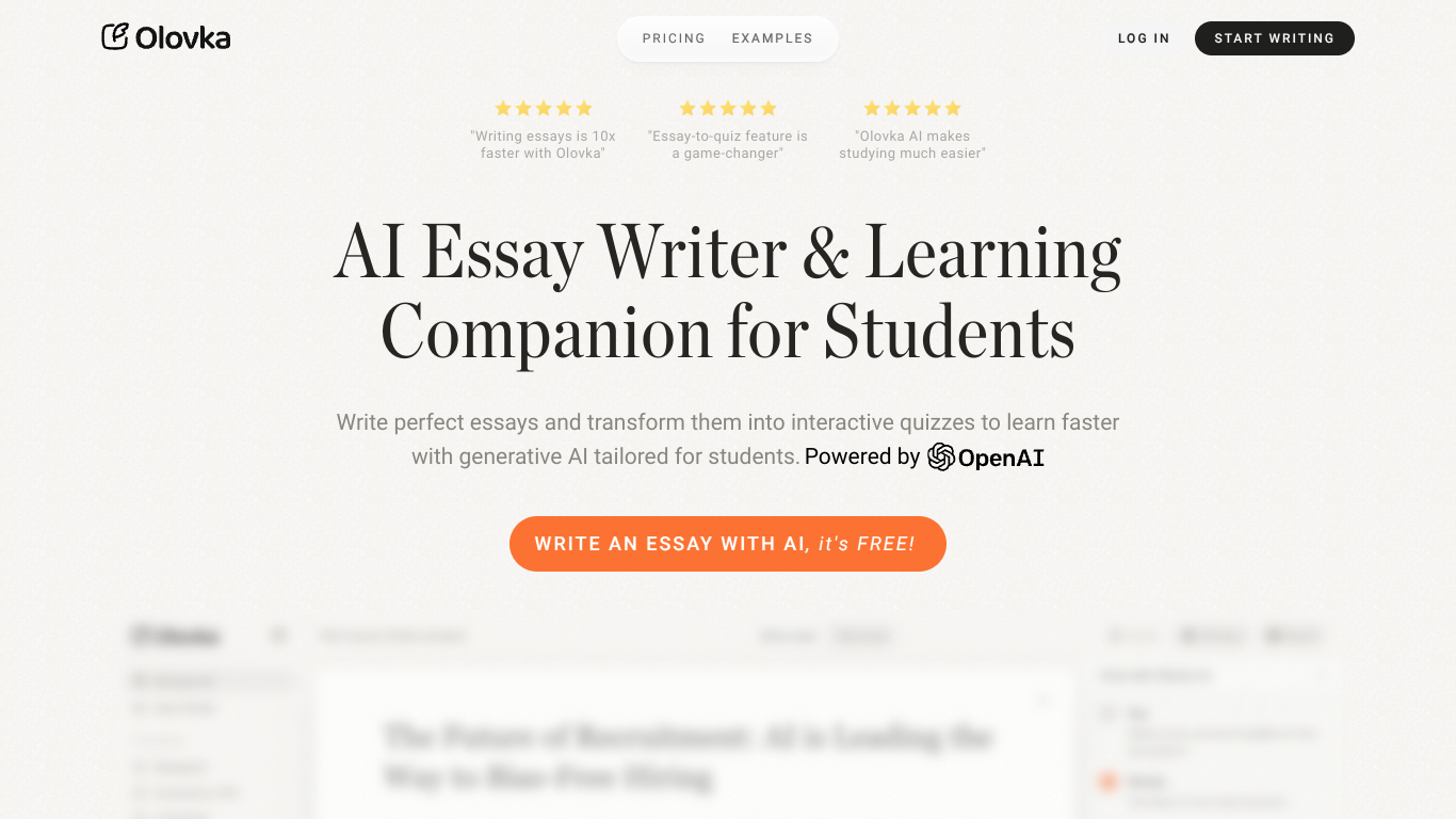 Olovka AI Essay Writer Review