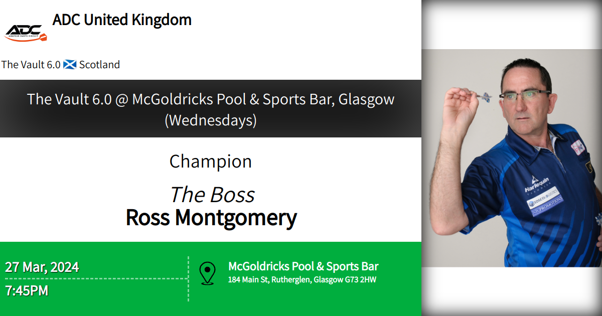 The Vault 6.0 McGoldricks Pool & Sports Bar, Glasgow (Wednesdays)