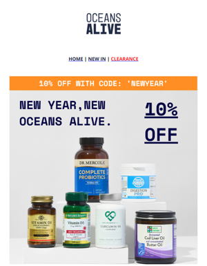 New Year, New Oceans Alive. Save 10%, Code: NEWYEAR