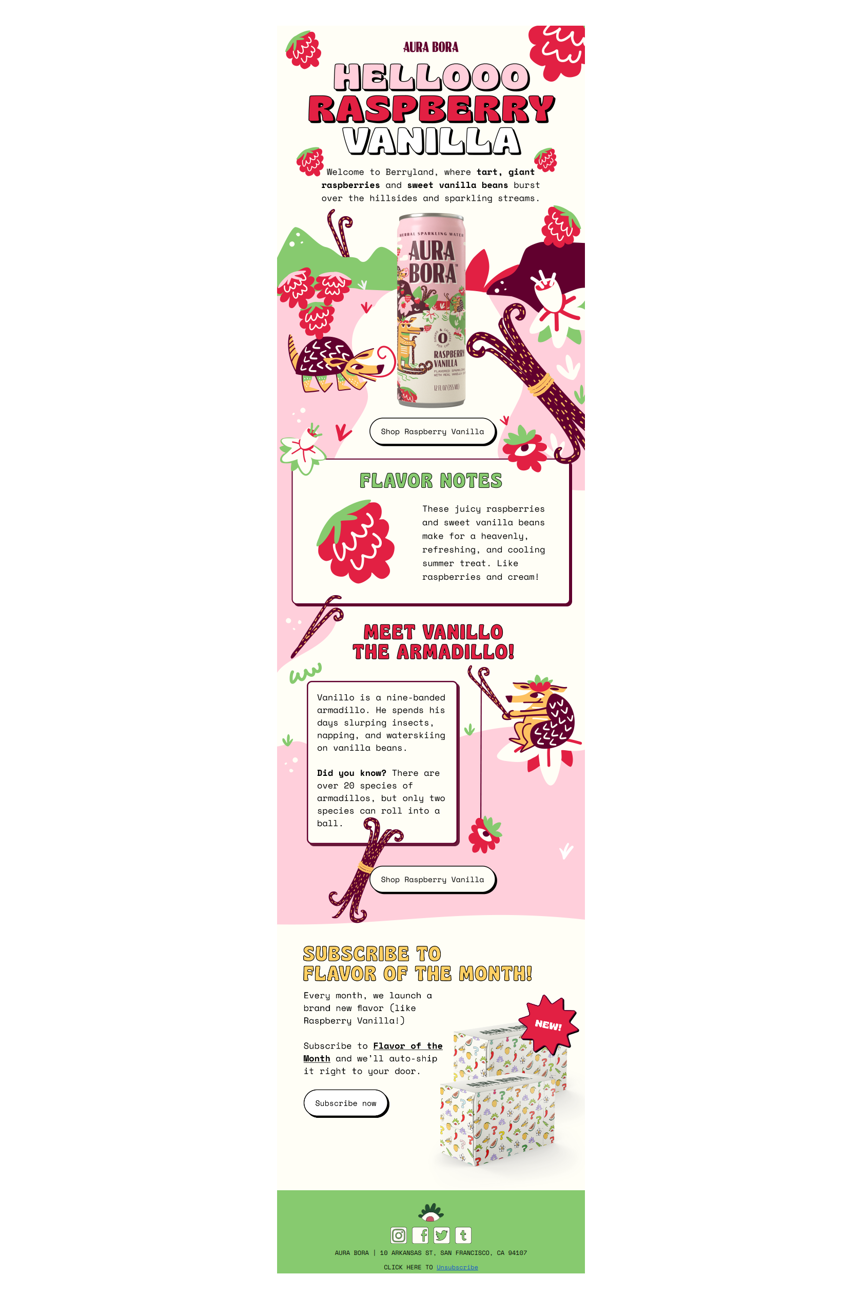 RASPBERRY VANILLA is here! - Aura Bora Newsletter