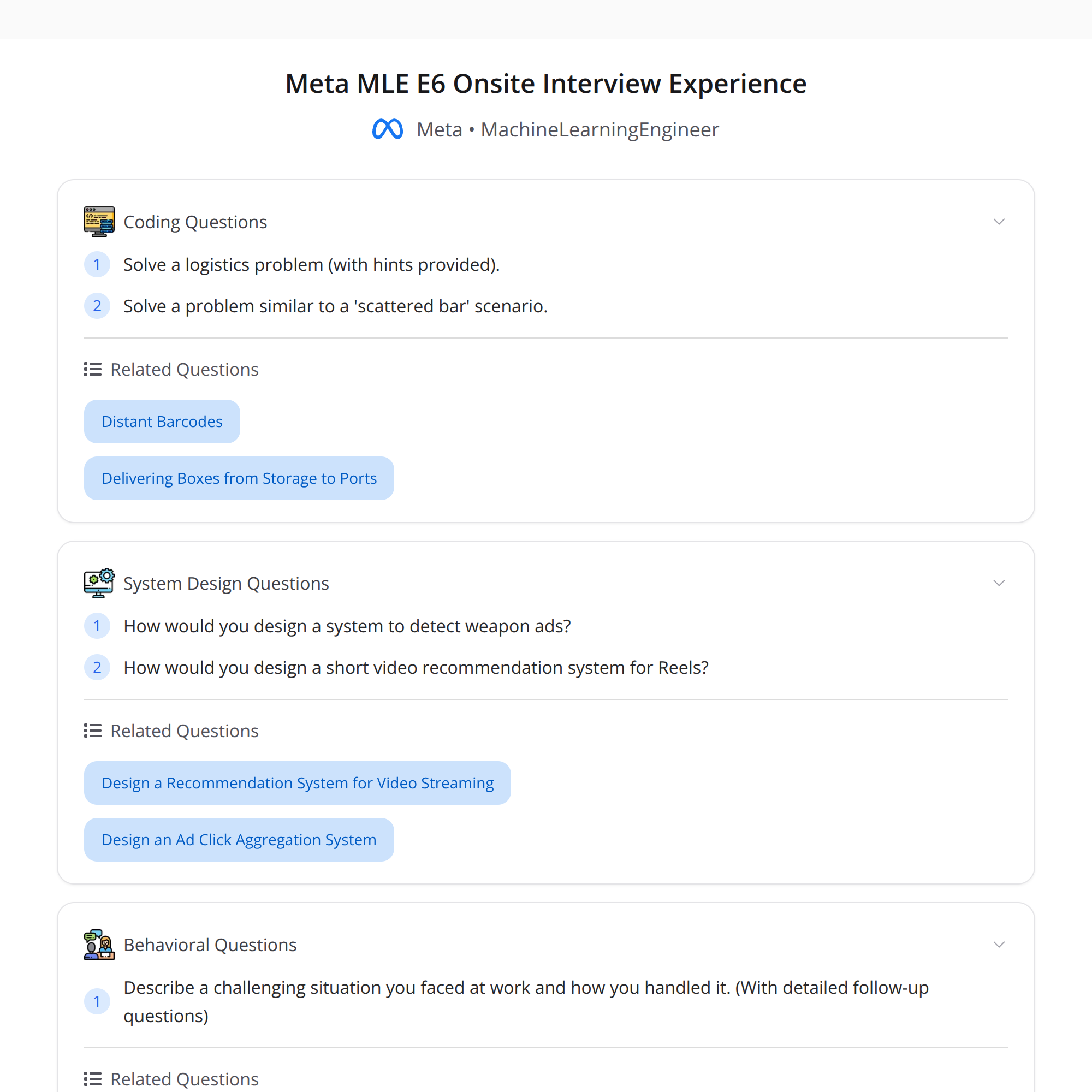 Meta MLE E6 Interview