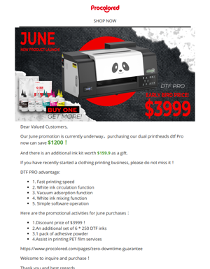 New Dual Heads DTF Printer Promotion