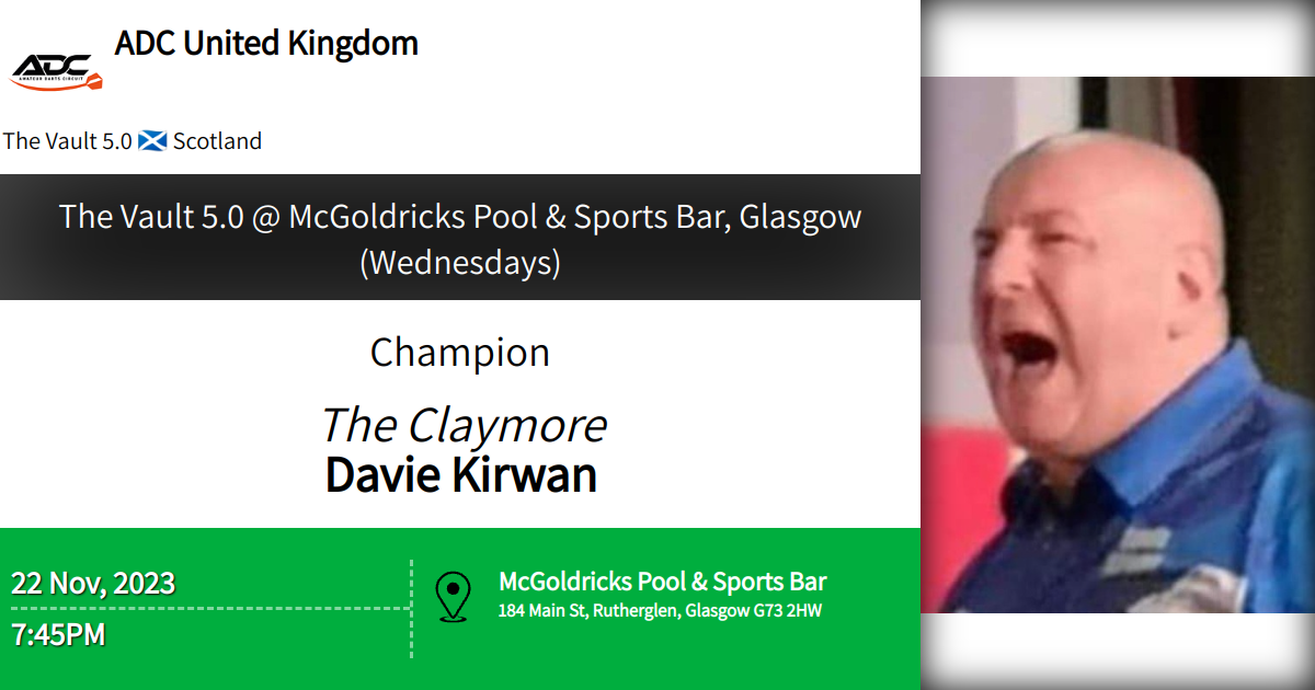 The Vault 5.0 McGoldricks Pool & Sports Bar, Glasgow (Wednesdays)