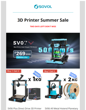 Buy One Get Two! Buy 3D Printer Get Free Filament Now