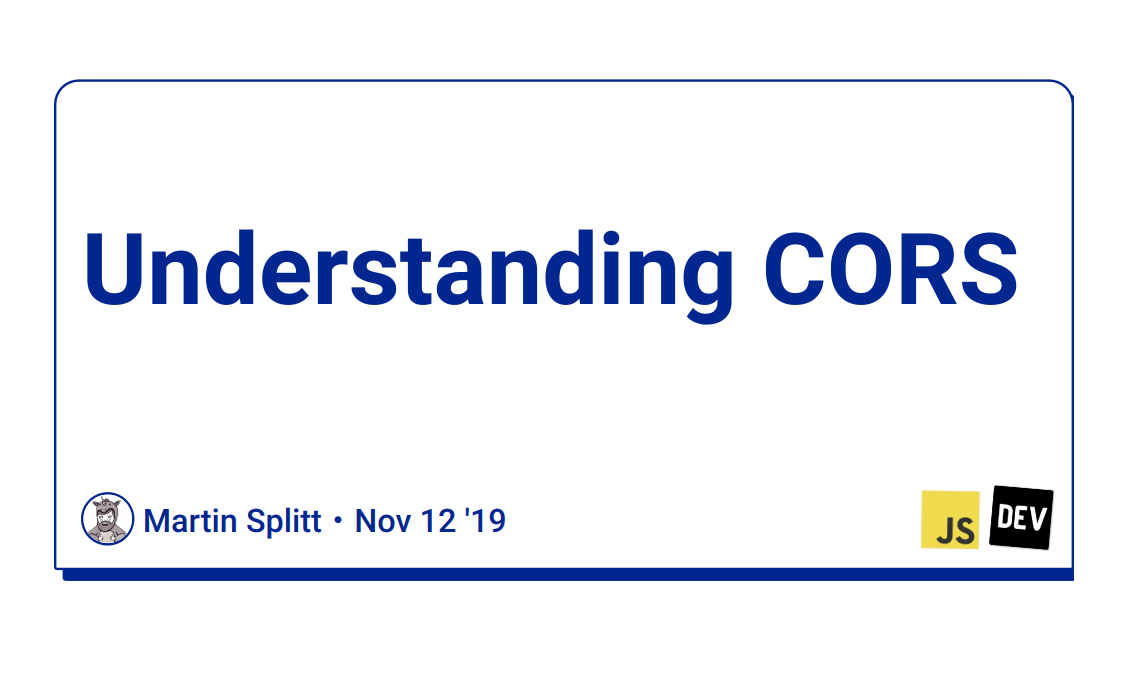 Understanding CORS