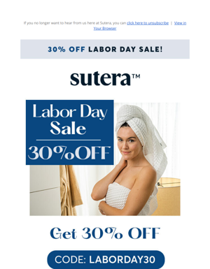 Celebrate Labor Day With 30% Off