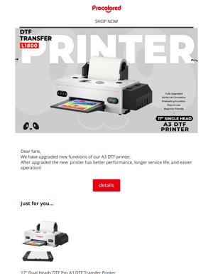 Procolored DTF Printer April Super Sale