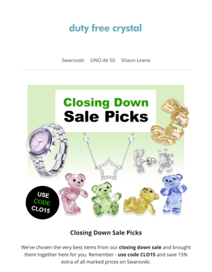Our Closing Down Sale Picks