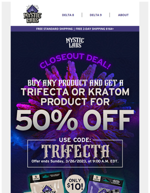 Get A Trifecta Or Kratom Product 50% Off!