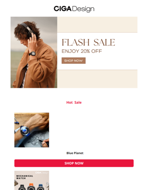 CIGA Design 20% Off Flash Sale Ends Today