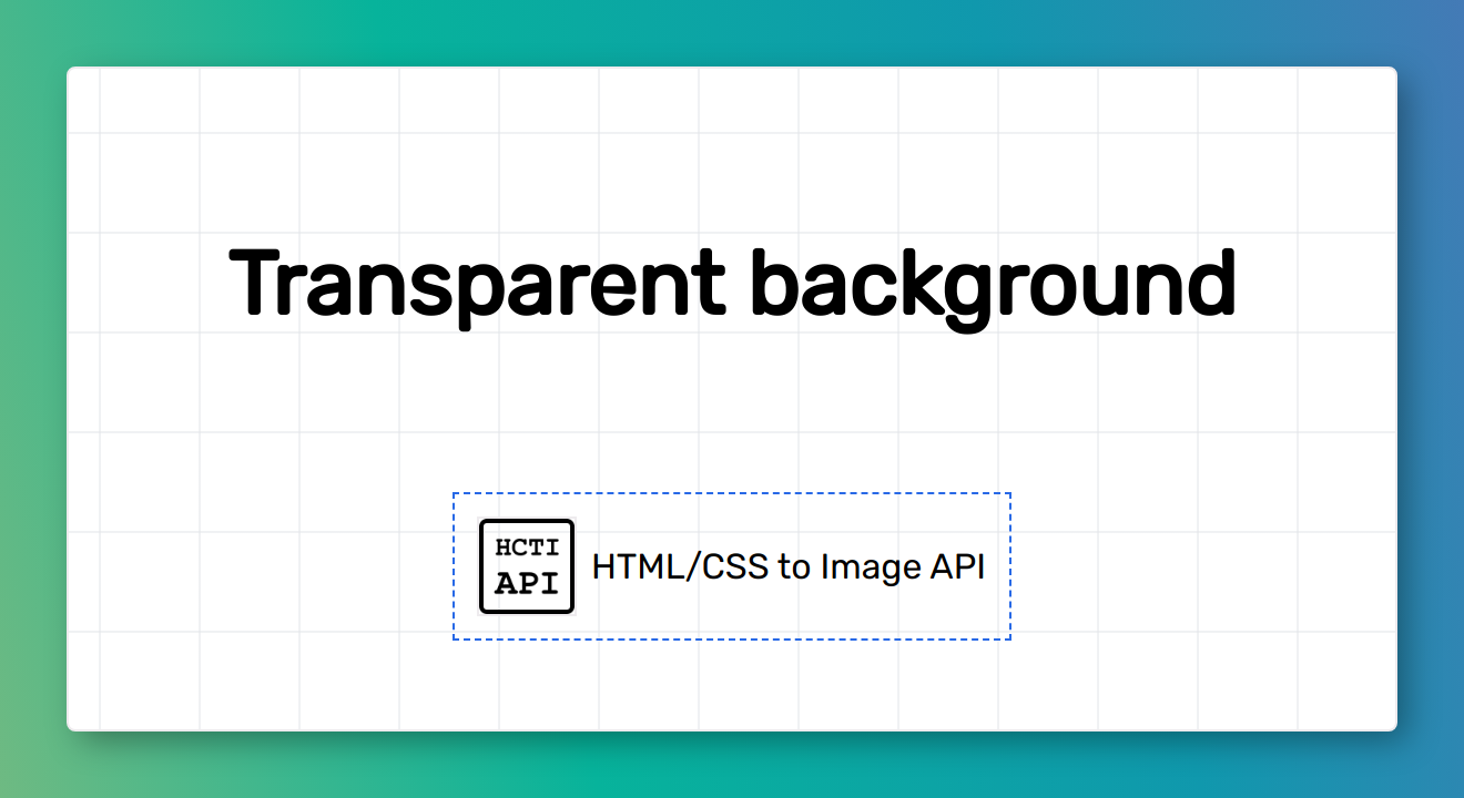 Transparent background - HTML/CSS to Image